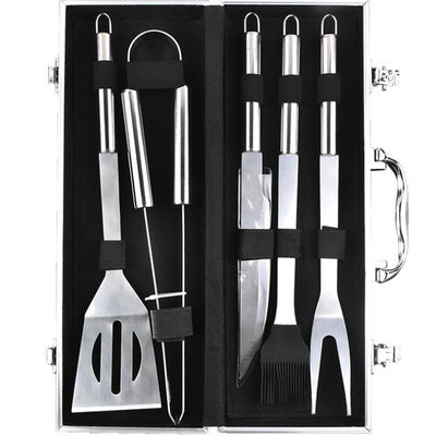 Edelstahl Grillwerkzeug-Set mit Alluminiumkoffer