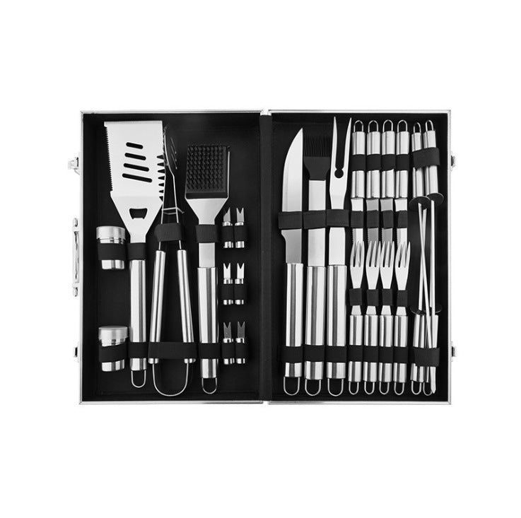Edelstahl Grillwerkzeug-Set mit Alluminiumkoffer