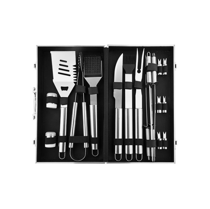 Edelstahl Grillwerkzeug-Set mit Alluminiumkoffer